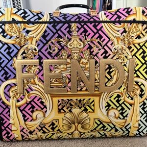 Fendi Versace collab large canvas tote